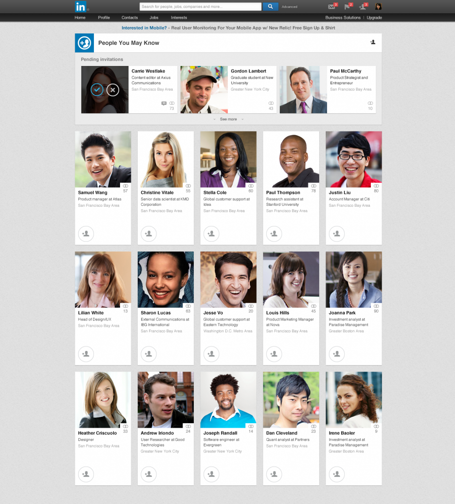 People you may know feature on LinkedIn