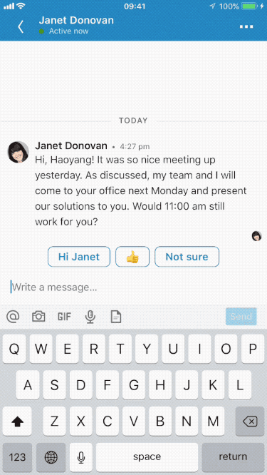 LinkedIn added the ability to record and send voice messages up to one minute in LinkedIn Messaging on mobile.