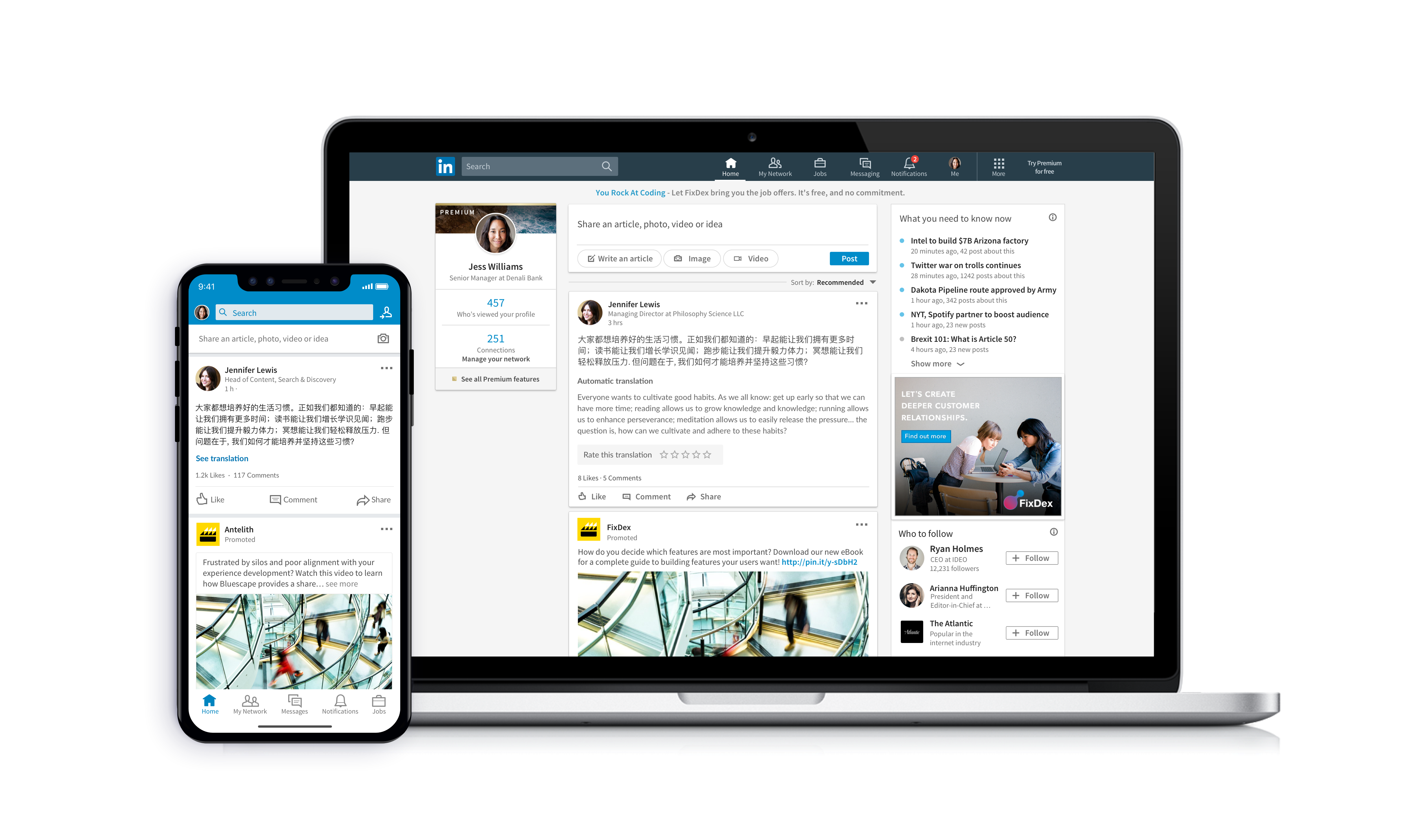 unveiling translations in the linkedin feed: keep in touch with your