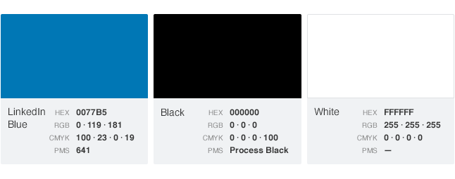 LinkedIn's primary color palette