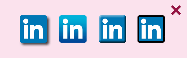 Don't add effects to the LinkedIn logo