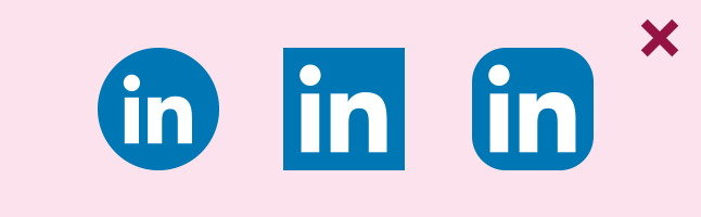 Don't change the rounding on the corners of the LinkedIn logo
