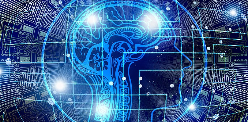 A Circuit Board with Data-Driven Marketer’s Silhouette in the Middle