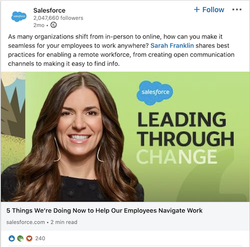Salesforce LinkedIn Post