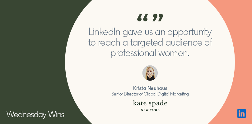 Kate Spade LinkedIn advertising