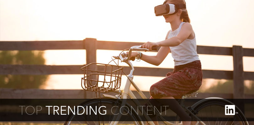 Girl on Bicycle Wearing VR Goggles