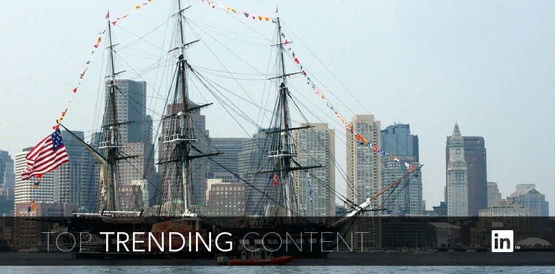 Wooden Sailing Ship in front of Boston Harbor