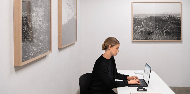 Lady working on laptop