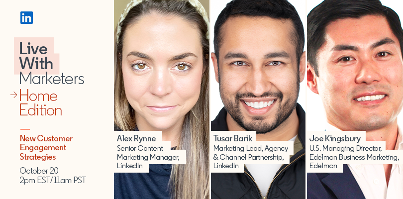 Live With Marketers: Alex Rynne, Tusar Barik, Joe Kingsbury