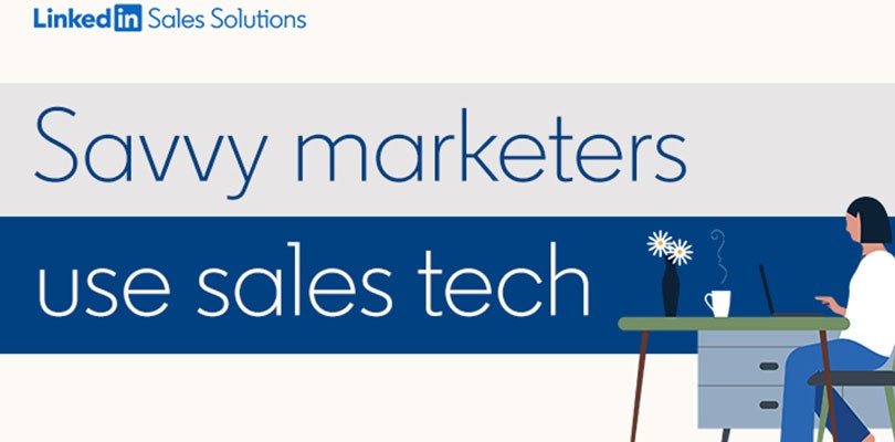 Savvy marketers use sales tech illustration