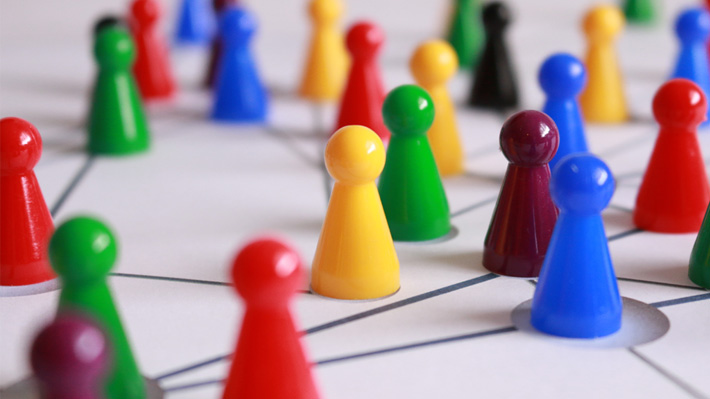 Pins on a Map Representing Social Media Networks