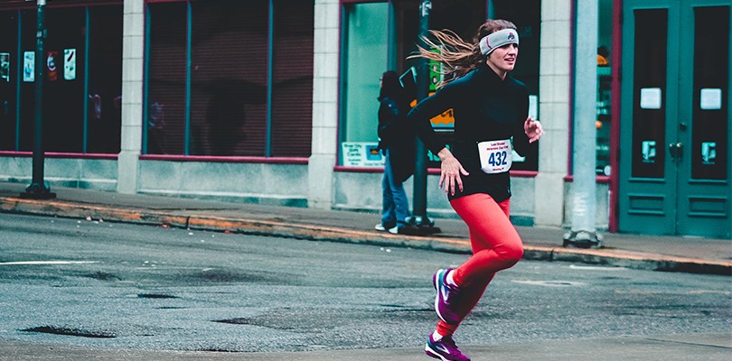 Marathon Runner Showing Persistence