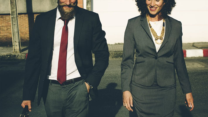 Colleagues Walking