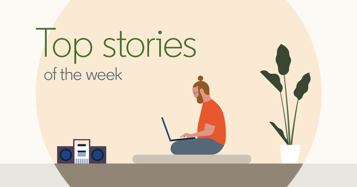 Illustration of man with top knot hairstyle working from home