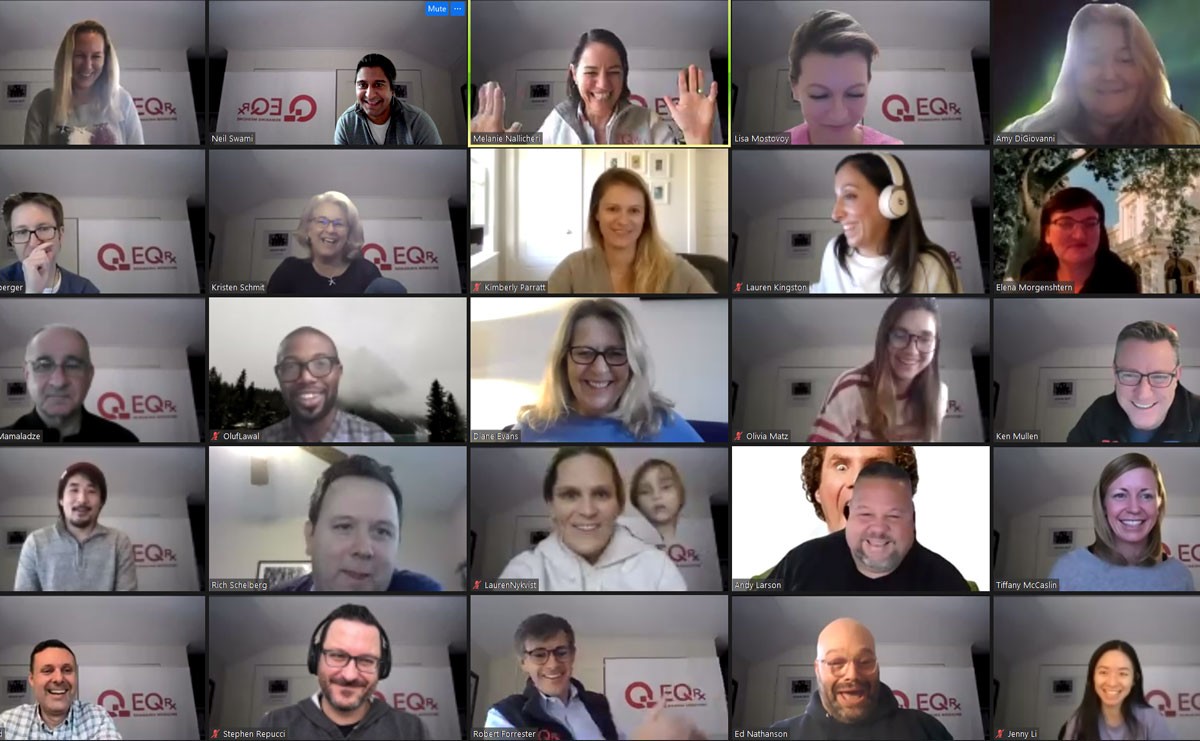 Screenshot of EQRx team Zoom call