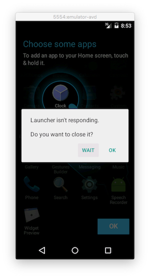 Android Test Butler - Crash Screen