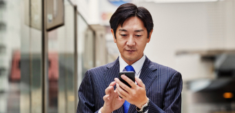 a person checking data on a smart phone