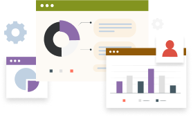 Illustration of several metrics and data visualizations.