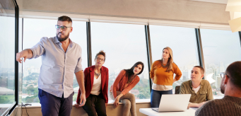 Several individuals having a conference meeting.