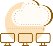 Illustration representing using cloud computing