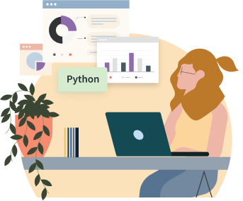 Illustration representing mastering Python for data science