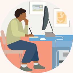 Image d’une personne travaillant à domicile