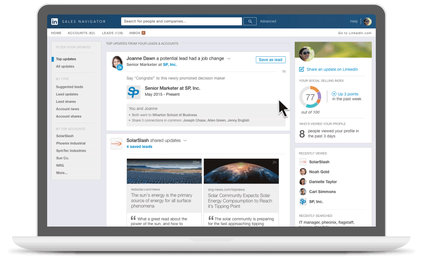 Que es Lead Generation Ejemplo LinkedIn Sales Navigator