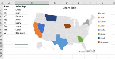 Map Chart In Excel 2016