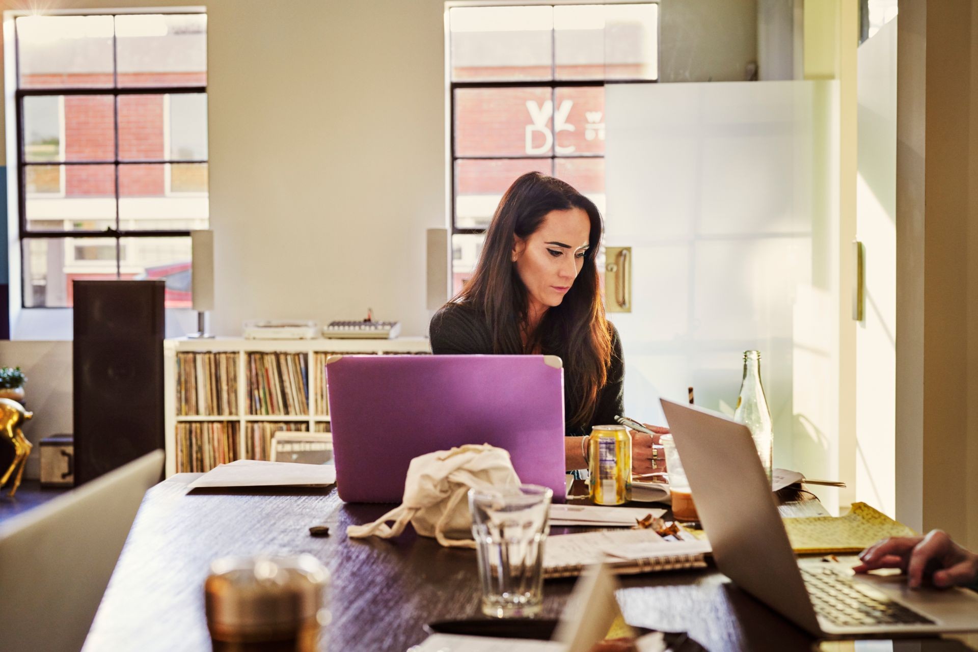 woman working from home